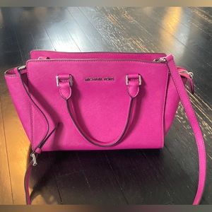Michael Kors Hot Pink purse with Shoulder strap